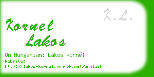 kornel lakos business card